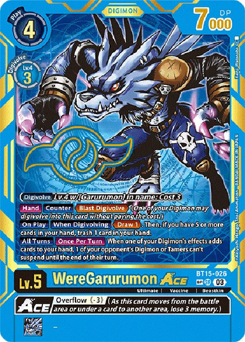 WereGarurumon Ace (Special Rare) [BT15-026] [Exceed Apocalypse] | Amazing Games TCG