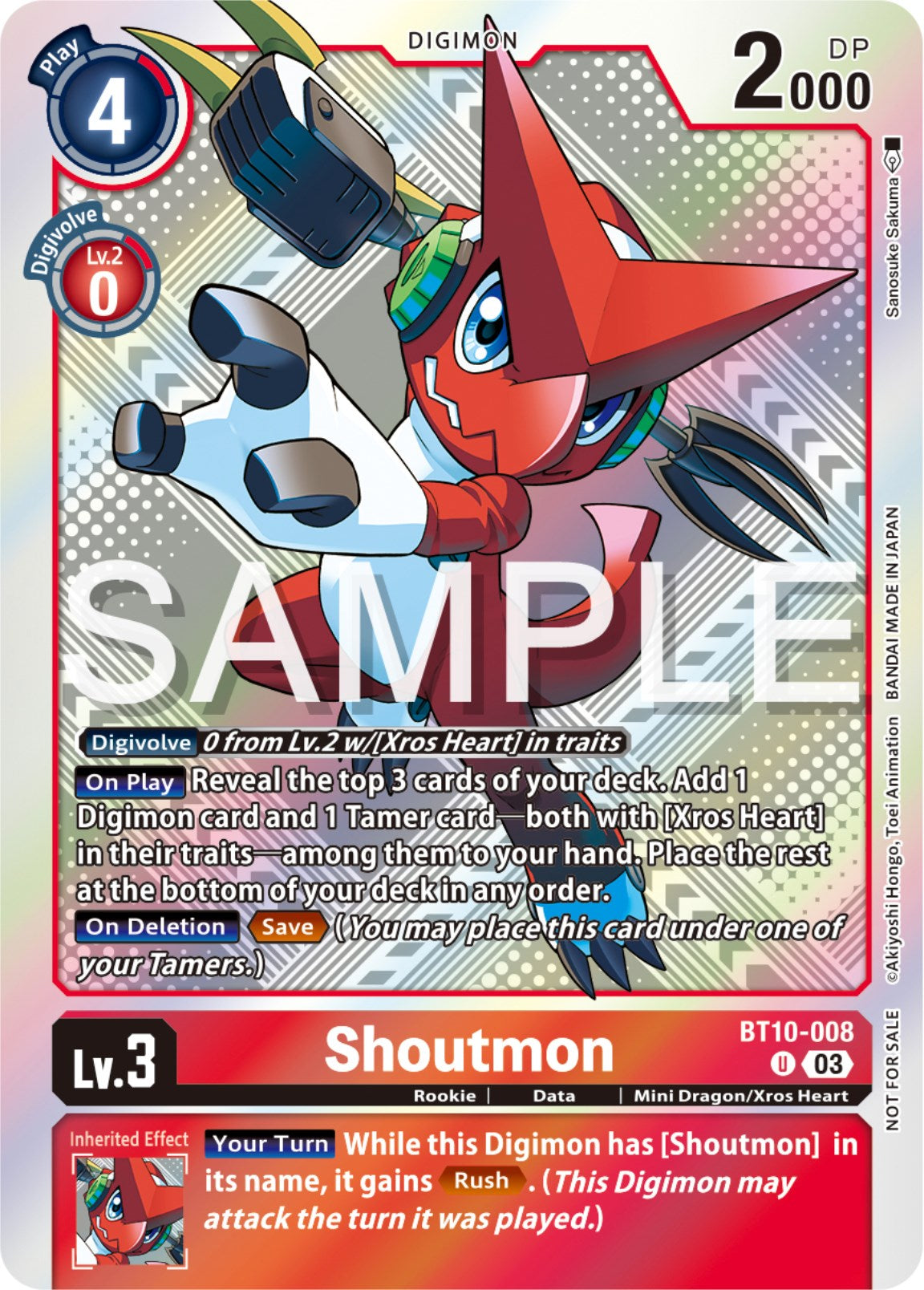 Shoutmon [BT10-008] (Exceed Apocalypse Pre-Release Winner) [Exceed Apocalypse Pre-Release Cards] | Amazing Games TCG