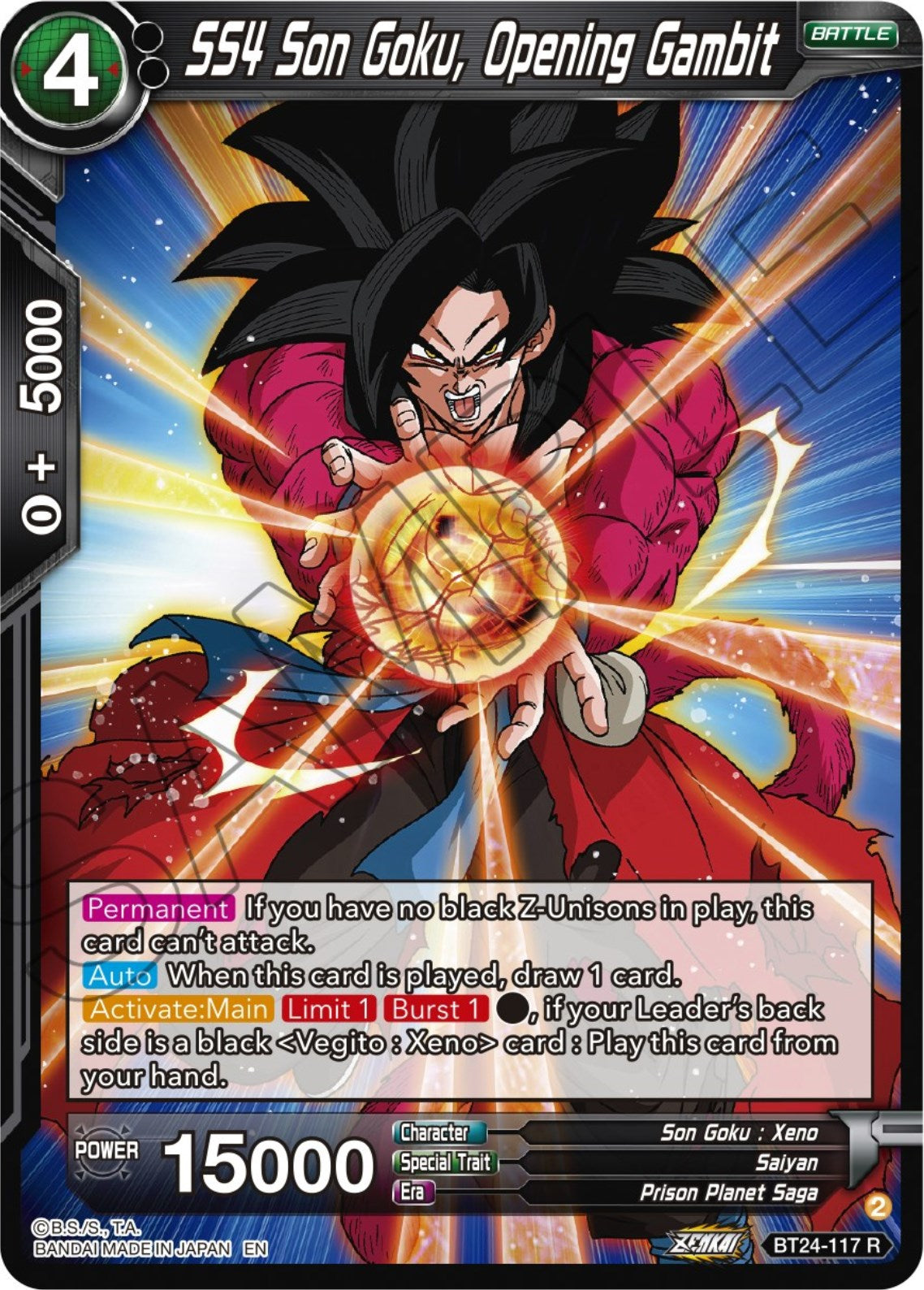 SS4 Son Goku, Opening Gambit (BT24-117) [Beyond Generations] | Amazing Games TCG