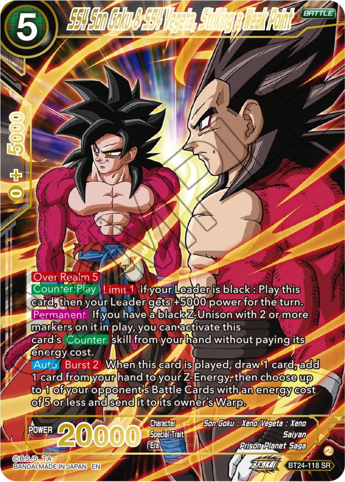 SS4 Son Goku & SS4 Vegeta, Striking a Weak Point (BT24-118) [Beyond Generations] | Amazing Games TCG