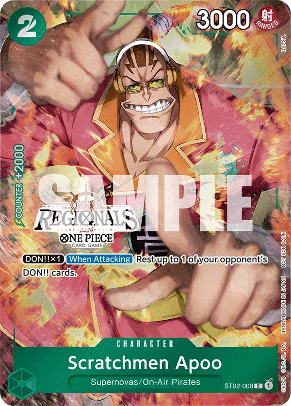 Scratchmen Apoo (Online Regional 2024) [Participant] [One Piece Promotion Cards] | Amazing Games TCG