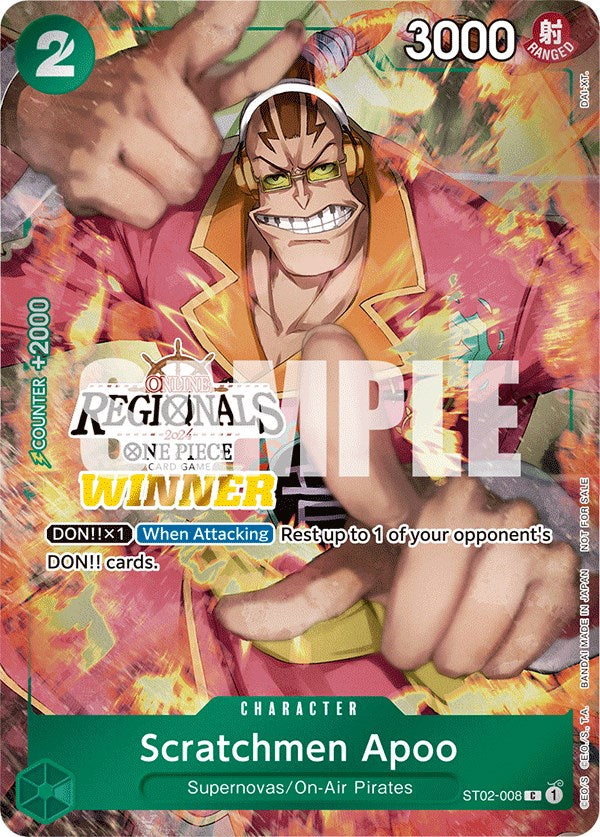 Scratchmen Apoo (Online Regional 2024) [Winner] [One Piece Promotion Cards] | Amazing Games TCG