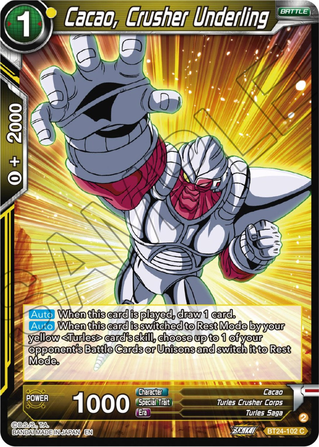 Cacao, Crusher Underling (BT24-102) [Beyond Generations] | Amazing Games TCG
