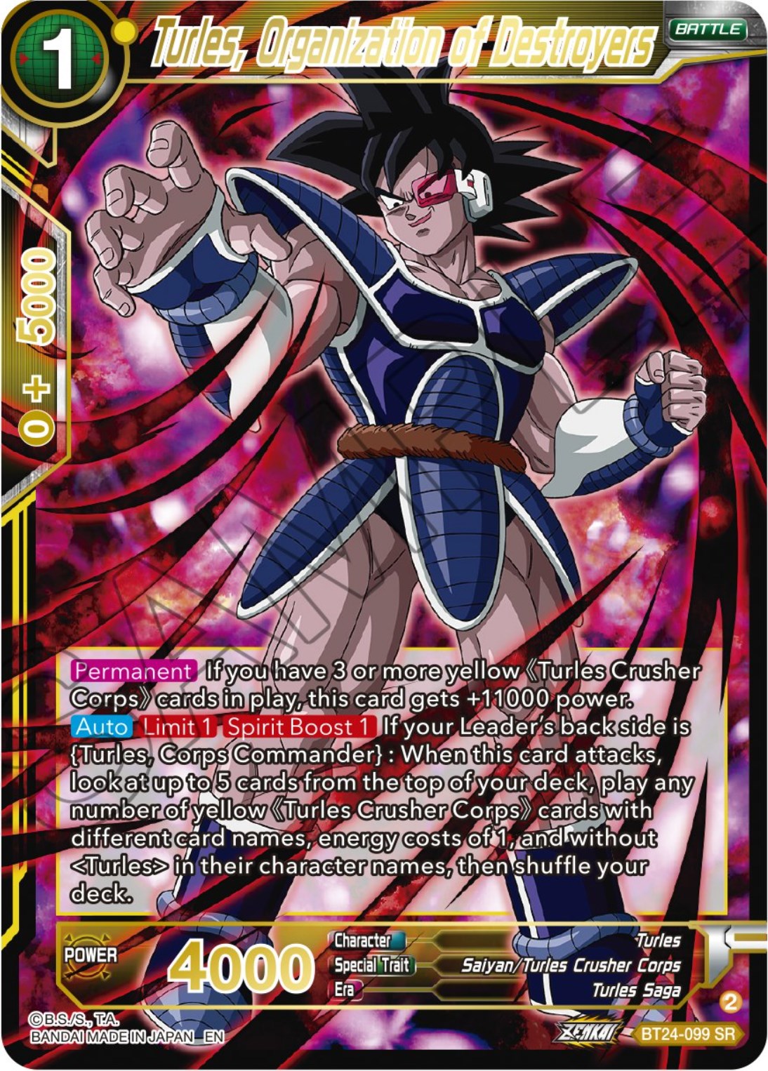 Turles, Organization of Destroyers (BT24-099) [Beyond Generations] | Amazing Games TCG