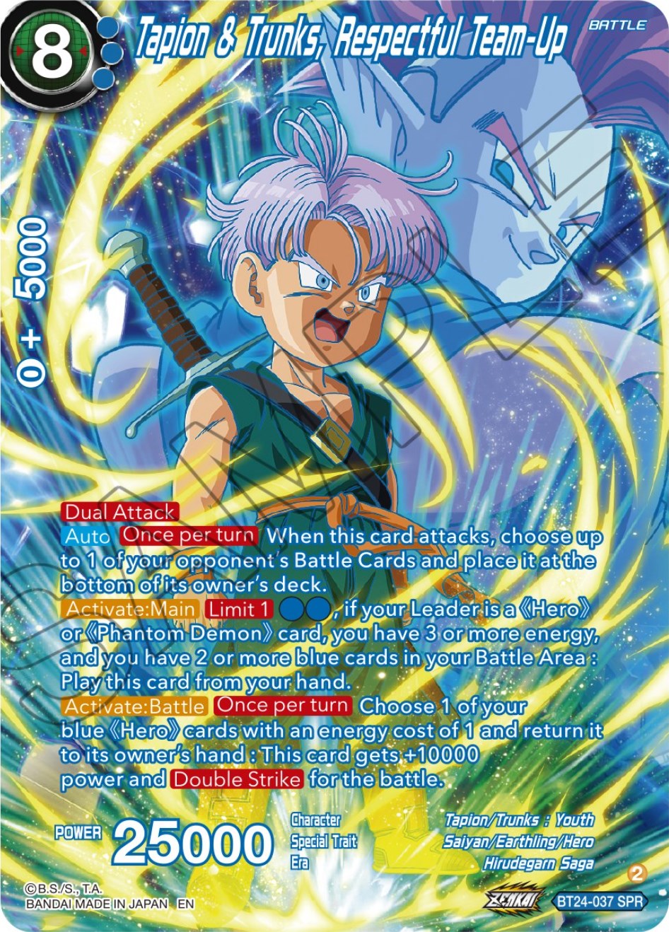 Tapin & Trunks, Respectful Team-Up (SPR) (BT24-037) [Beyond Generations] | Amazing Games TCG