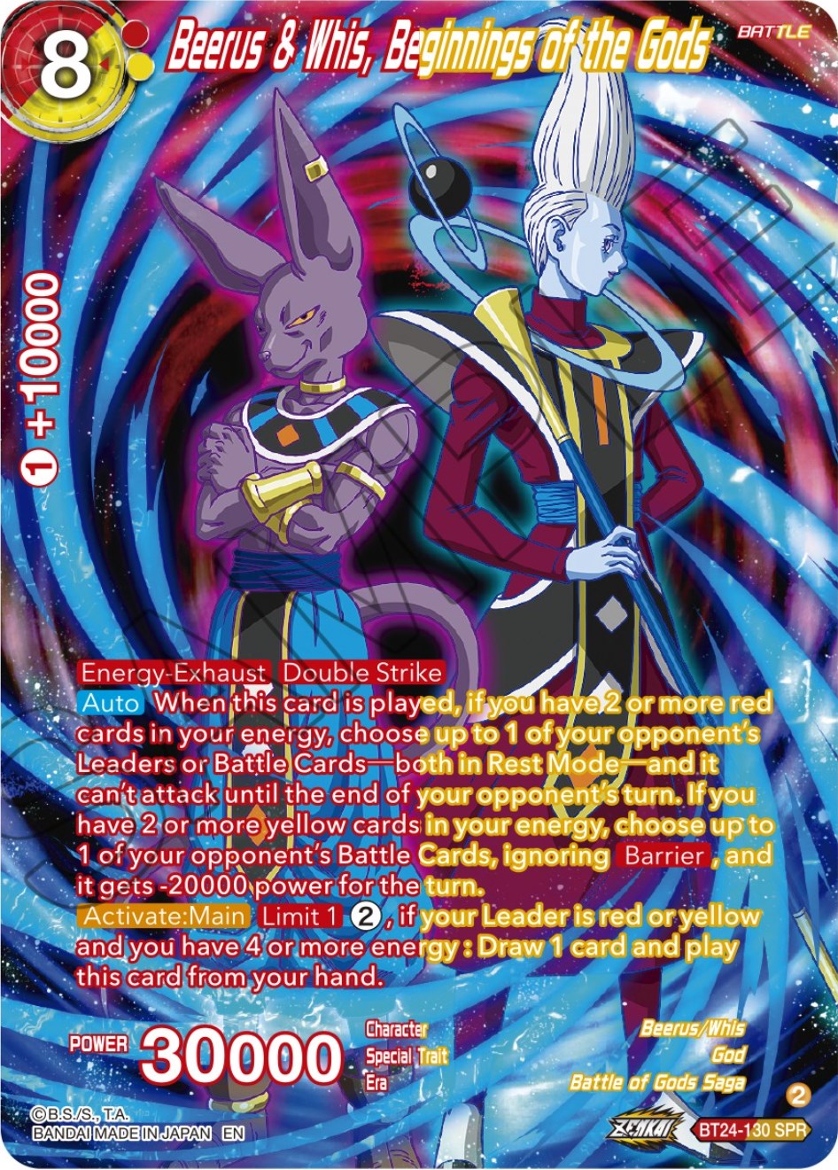 Beerus & Whis, Beginnings of the Gods (SPR) (BT24-130) [Beyond Generations] | Amazing Games TCG