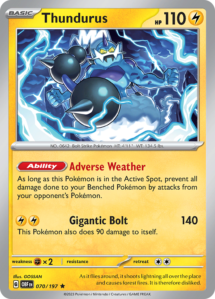 Thundurus (070/197) [Scarlet & Violet: Obsidian Flames] | Amazing Games TCG