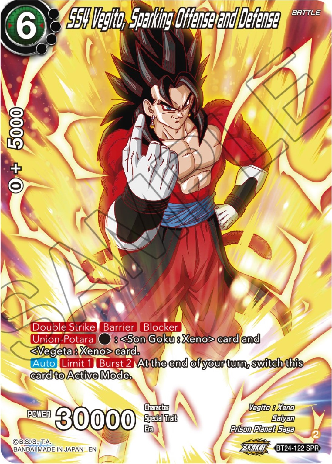SS4 Vegito, Sparking Offense and Defense (SPR) (BT24-122) [Beyond Generations] | Amazing Games TCG