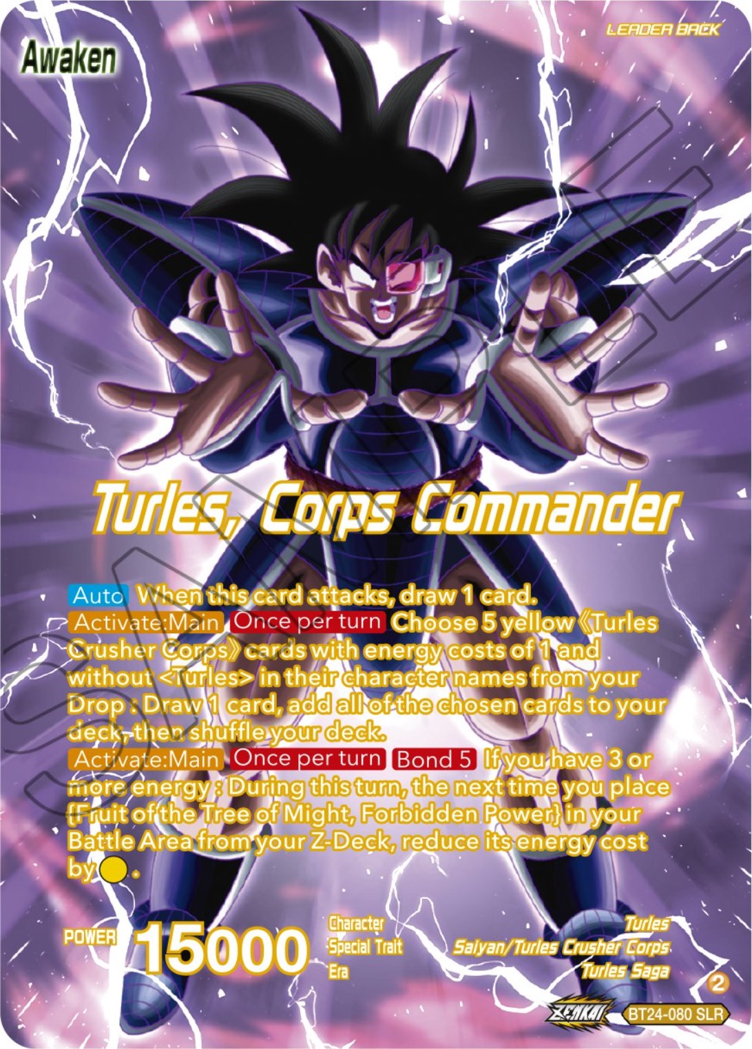 Turles // Turles, Corps Commander (SLR) (BT24-080) [Beyond Generations] | Amazing Games TCG
