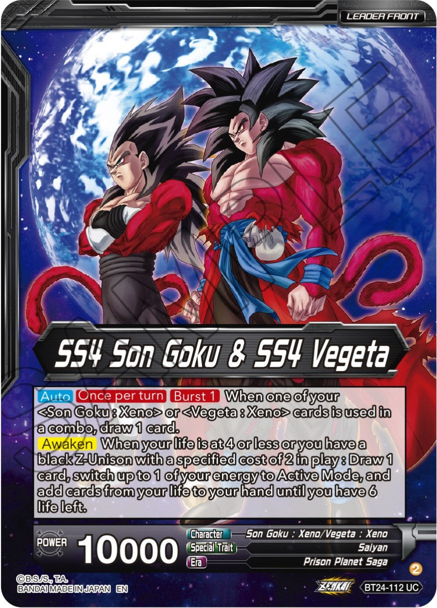 SS4 Son Goku & SS4 Vegeta // SS4 Vegito, Sparking Potara Warrior (SLR) (BT24-112) [Beyond Generations] | Amazing Games TCG