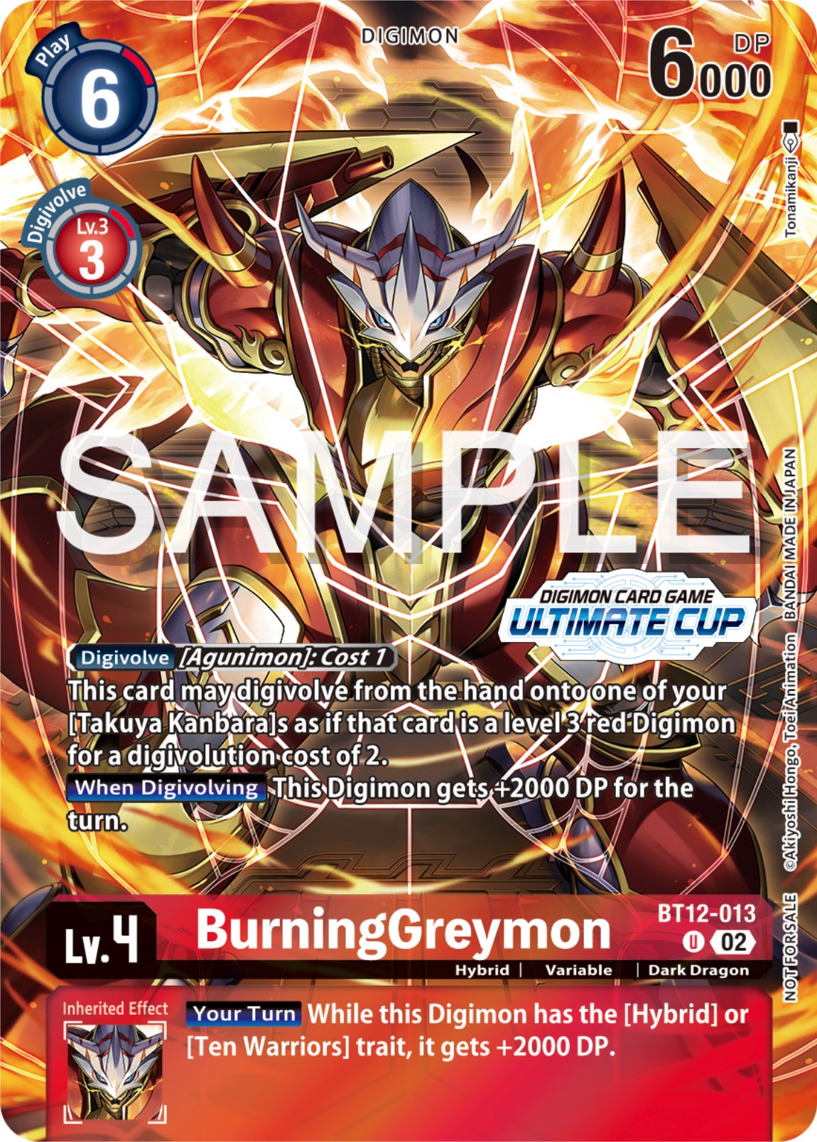 BurningGreymon [BT12-013] (Ultimate Cup 2024) [Across Time Promos] | Amazing Games TCG