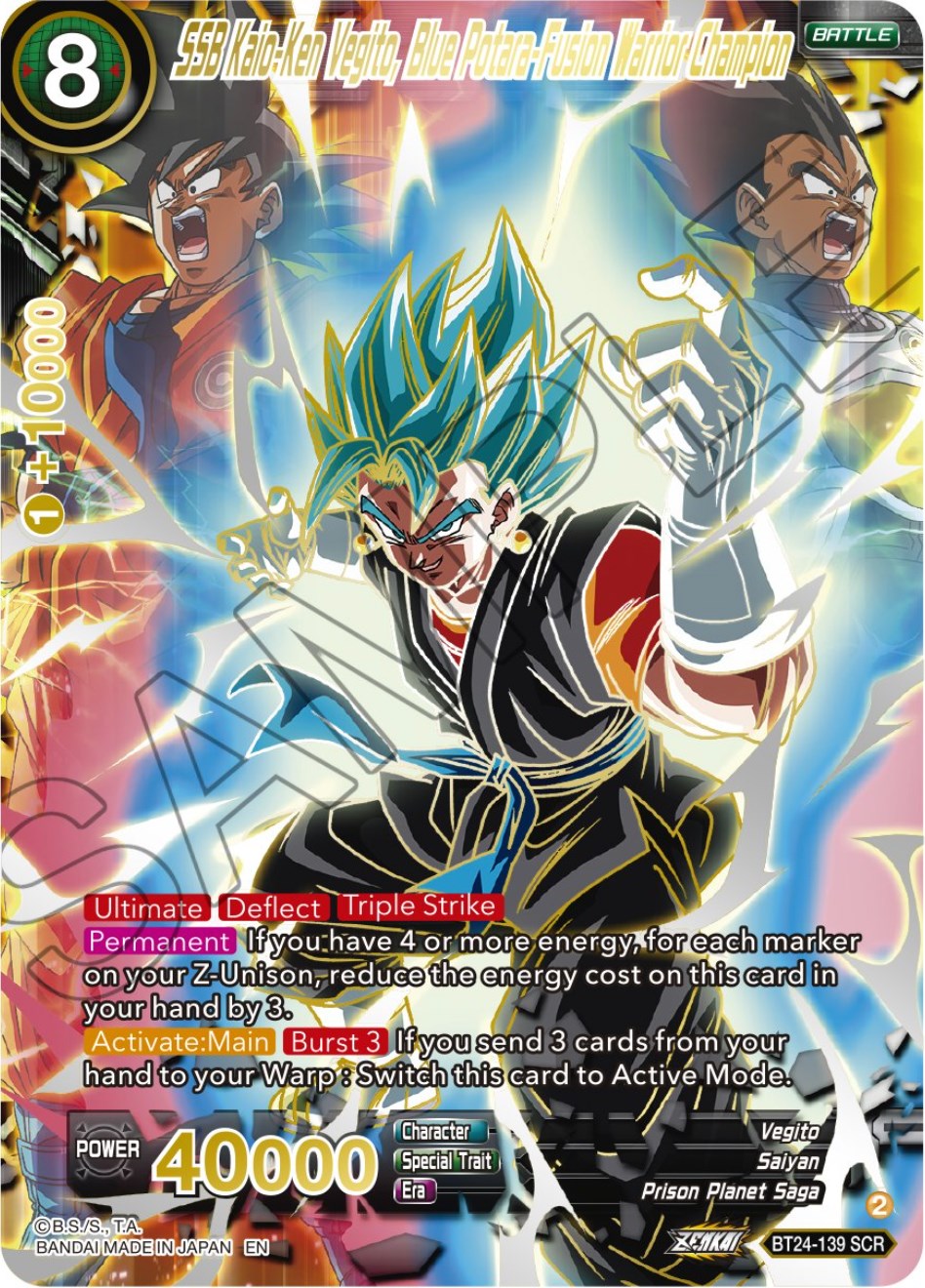 SSB Kaio-Ken Vegito, Blue Potara-Fusion Warrior Champion (Collector Booster) (BT24-139) [Beyond Generations] | Amazing Games TCG