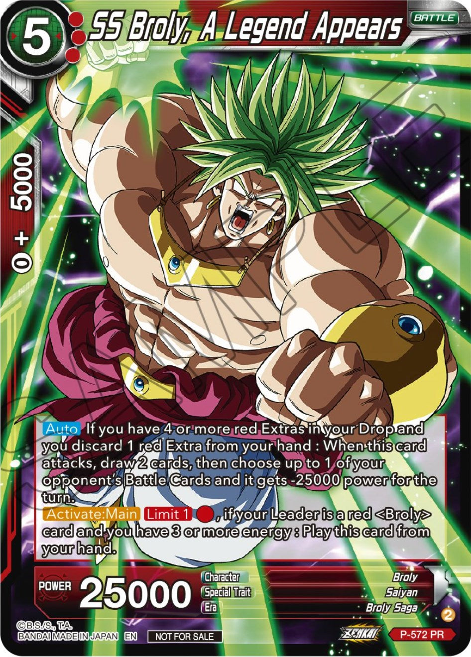 SS Broly, A Legend Appears (Zenkai Series Tournament Pack Vol.7) (P-572) [Tournament Promotion Cards] | Amazing Games TCG