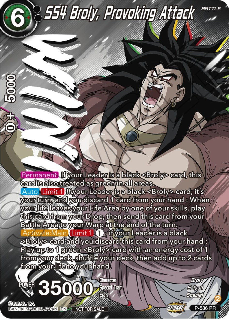 SS4 Broly, Provoking Attack (Zenkai Series Tournament Pack Vol.7) (Winner) (P-586) [Tournament Promotion Cards] | Amazing Games TCG