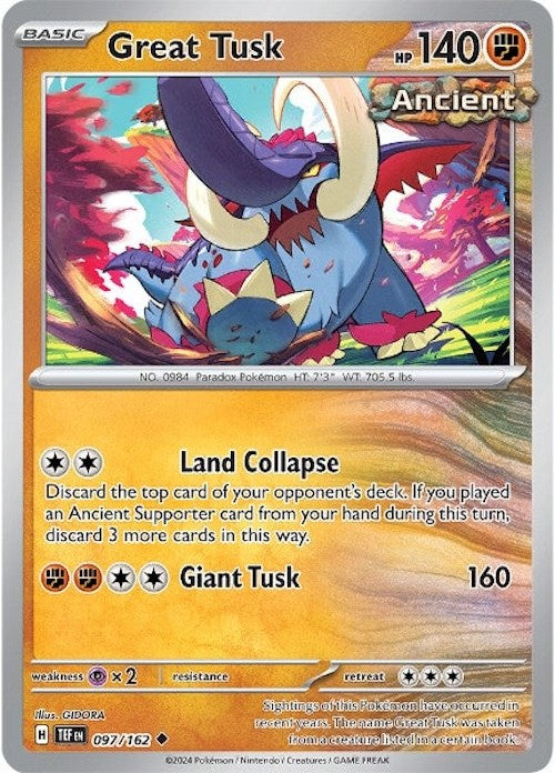 Great Tusk (097/162) [Scarlet & Violet: Temporal Forces] | Amazing Games TCG