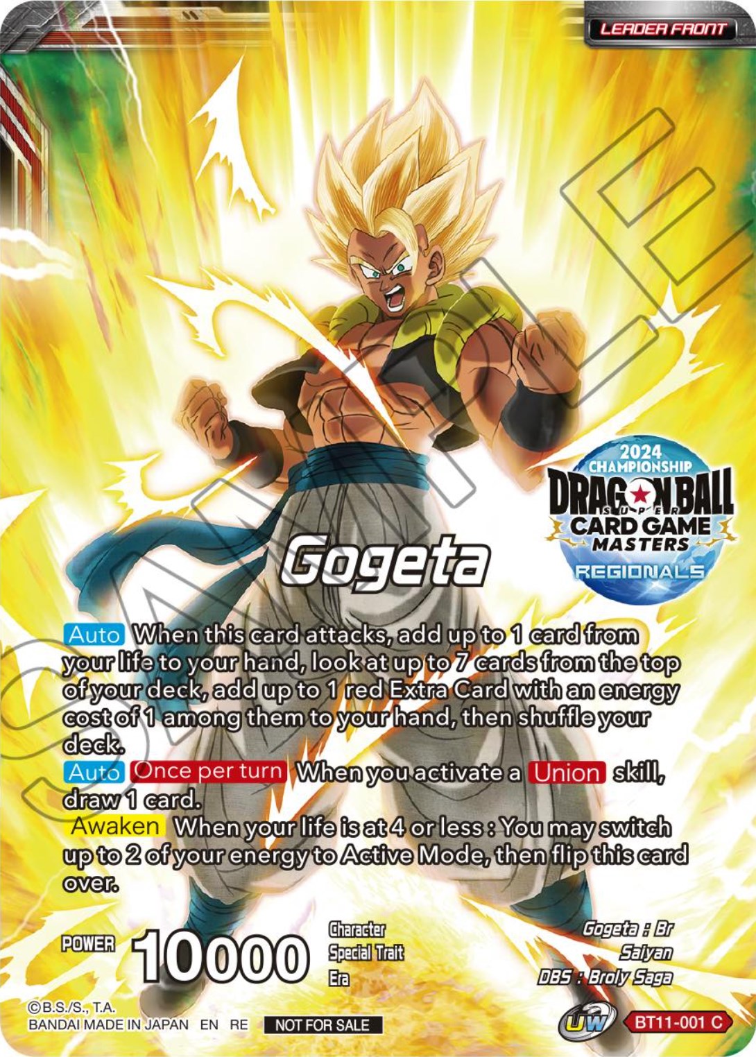 Gogeta // SSB Gogeta, Prophet of Demise (Championship Golden Card 2024 Vol.1) (BT11-001) [Tournament Promotion Cards] | Amazing Games TCG