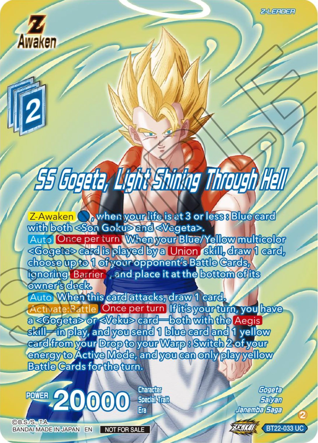 SS Gogeta, Light Shining Through Hell (Premium Alt-Art Card Set 2024 Vol.1) (BT22-033) [Promotion Cards] | Amazing Games TCG