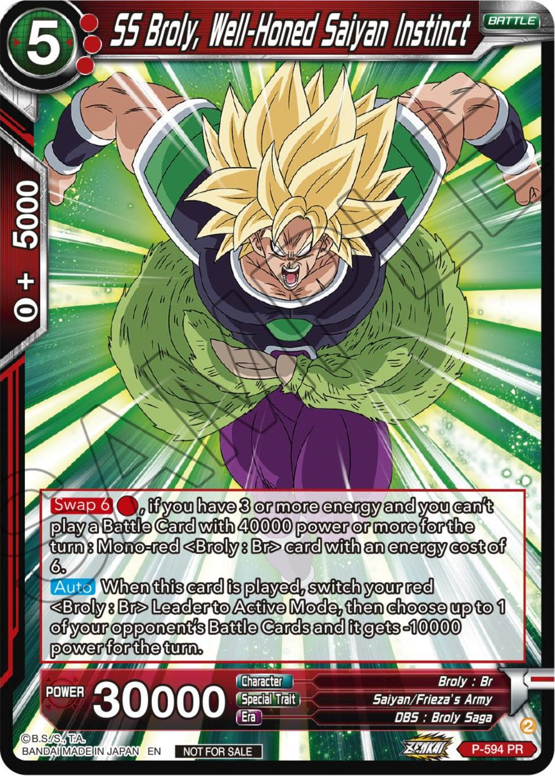 SS Broly, Well-Honed Saiyan Instinct (Deluxe Pack 2024 Vol.1) (P-594) [Promotion Cards] | Amazing Games TCG