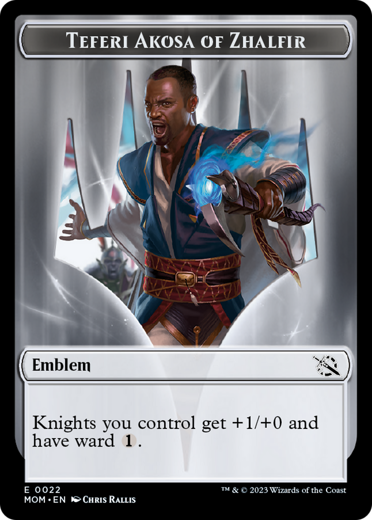 Soldier // Teferi Akosa of Zhalfir Emblem Double-Sided Token [March of the Machine Tokens] | Amazing Games TCG