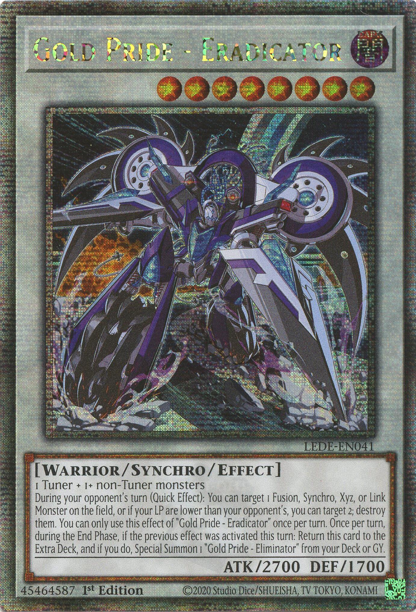 Gold Pride - Eradicator (Quarter Century Secret Rare) [LEDE-EN041] Quarter Century Secret Rare | Amazing Games TCG