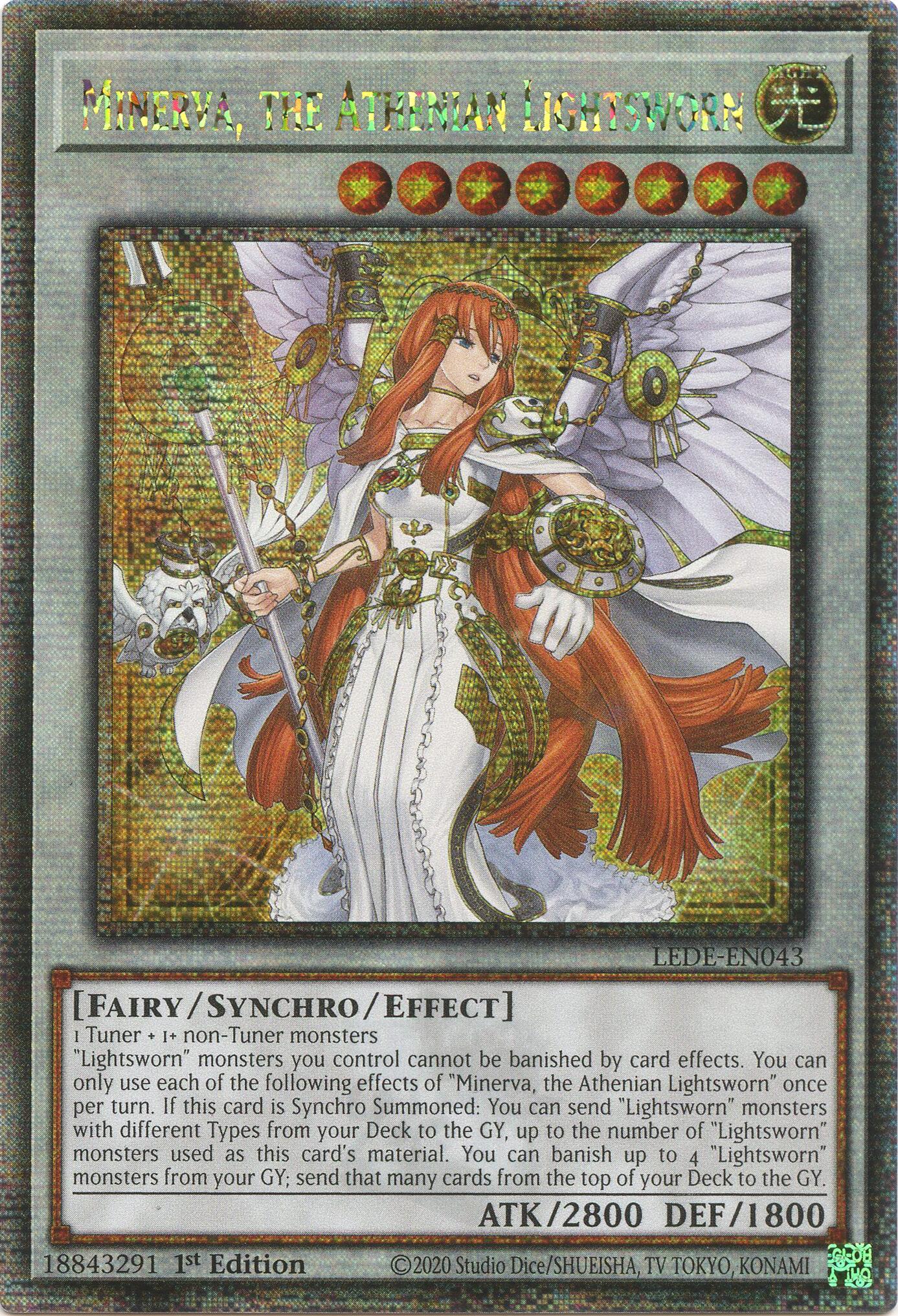 Minerva, the Athenian Lightsworn (Quarter Century Secret Rare) [LEDE-EN043] Quarter Century Secret Rare | Amazing Games TCG