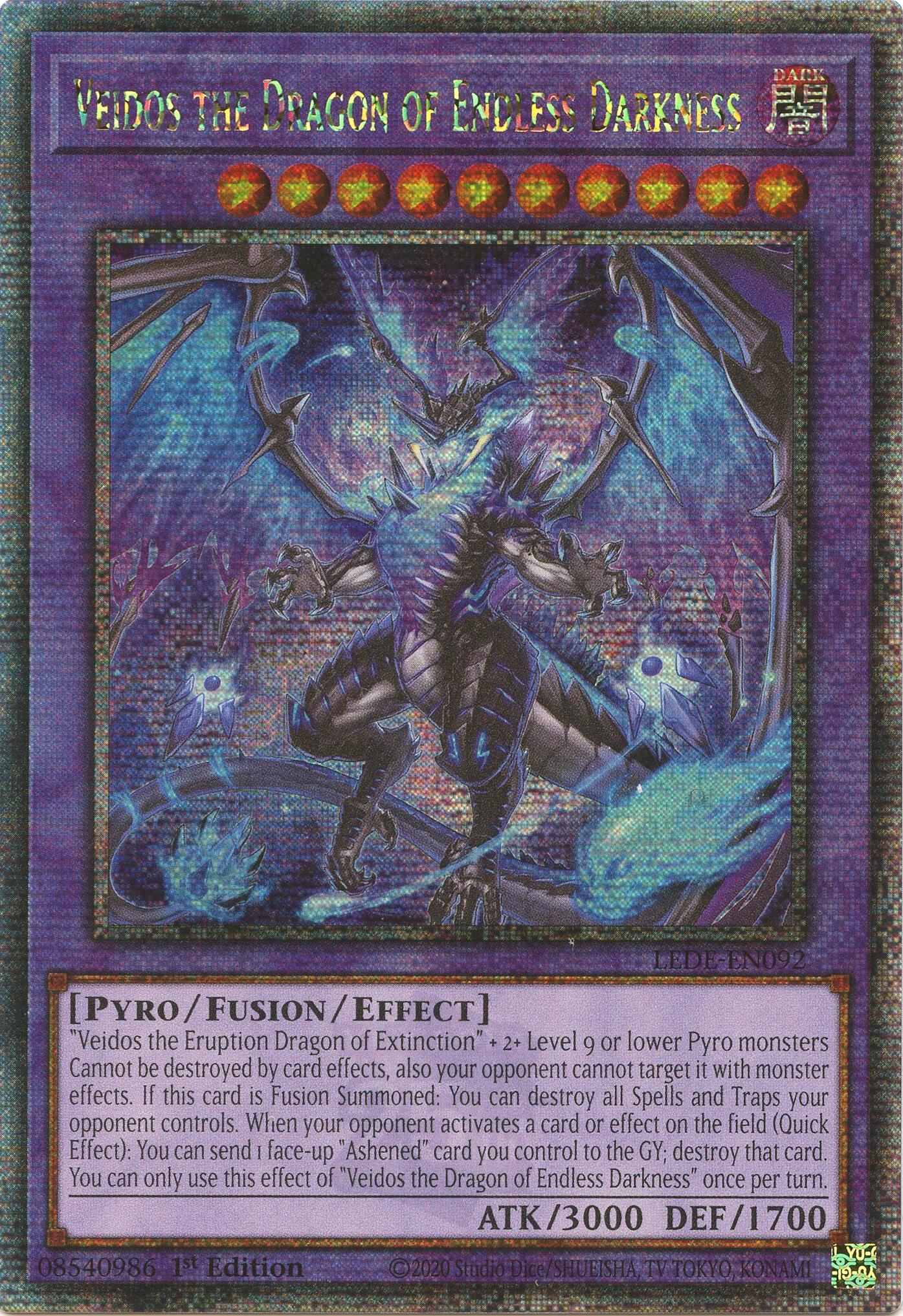 Veidos the Dragon of Endless Darkness (Quarter Century Secret Rare) [LEDE-EN092] Quarter Century Secret Rare | Amazing Games TCG