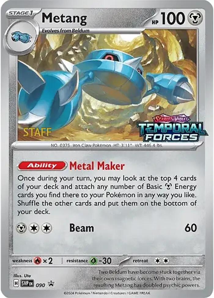 Metang (090) (Staff Prerelease Promo) [Scarlet & Violet: Black Star Promos] | Amazing Games TCG