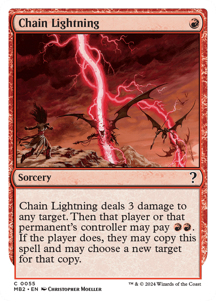 Chain Lightning (White Border) [Mystery Booster 2] | Amazing Games TCG