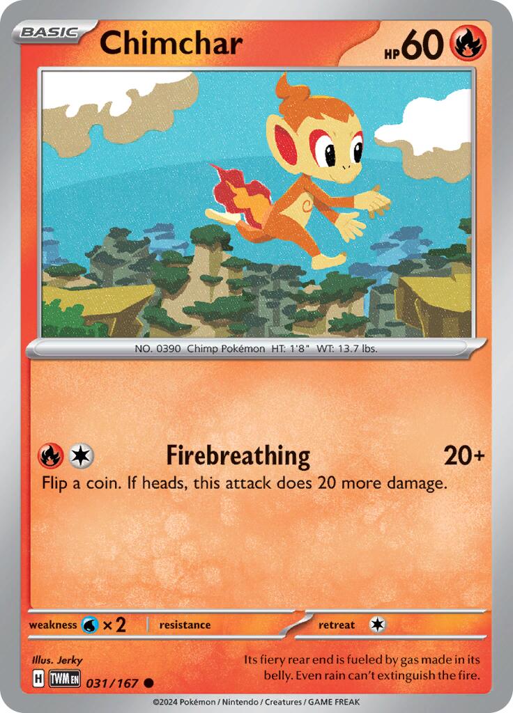 Chimchar (031/167) [Scarlet & Violet: Twilight Masquerade] | Amazing Games TCG