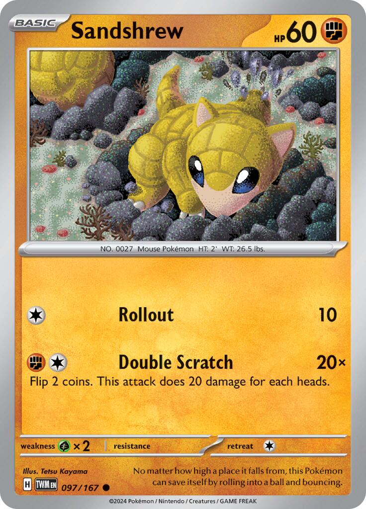 Sandshrew (097/167) [Scarlet & Violet: Twilight Masquerade] | Amazing Games TCG