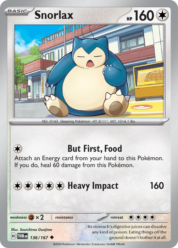 Snorlax (136/167) [Scarlet & Violet: Twilight Masquerade] | Amazing Games TCG