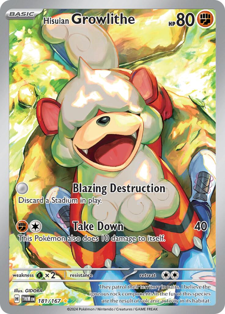 Hisuian Growlithe (181/167) [Scarlet & Violet: Twilight Masquerade] | Amazing Games TCG