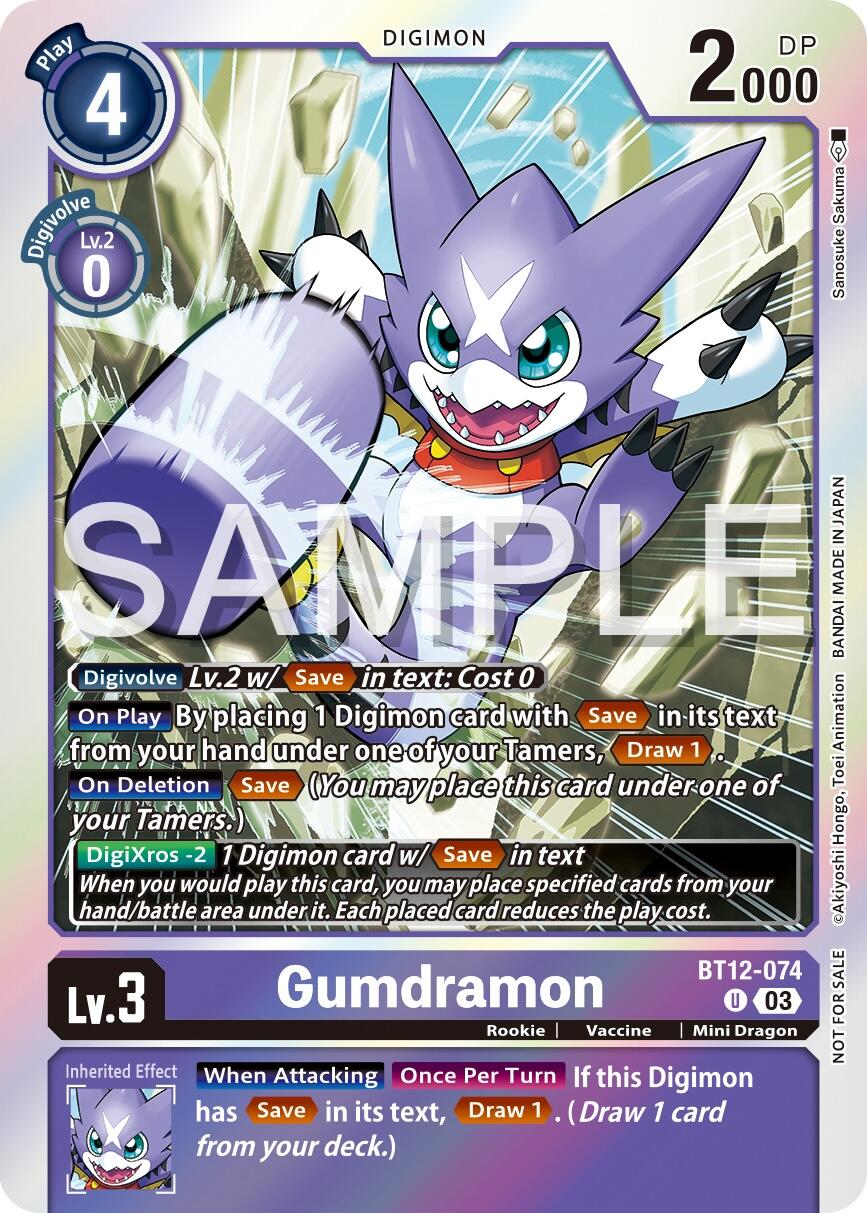 Gumdramon [BT12-074] (Official Tournament Vol.13 Winner Pack) [Across Time Promos] | Amazing Games TCG