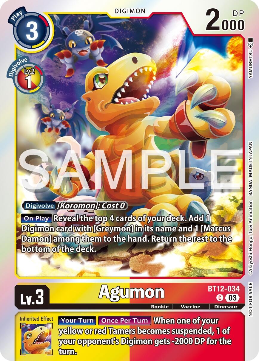 Agumon [BT12-034] (Official Tournament Vol.13 Winner Pack) [Across Time Promos] | Amazing Games TCG