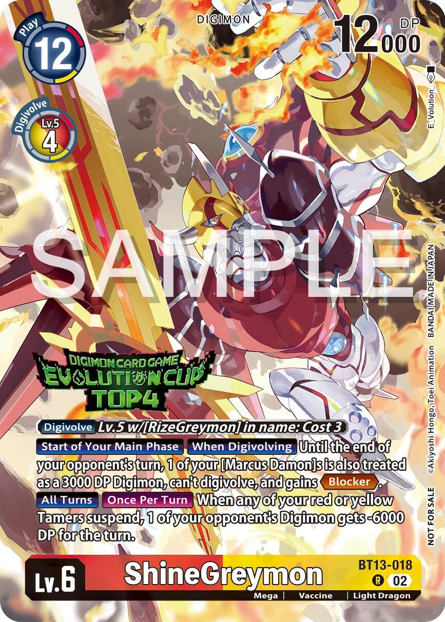 ShineGreymon [BT13-018] (2024 Evolution Cup Top 4) [Versus Royal Knights Booster Promos] | Amazing Games TCG