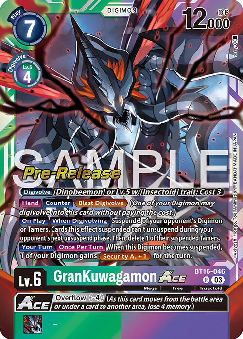 GranKuwagamon Ace [BT16-046] [Beginning Observer Pre-Release Promos] | Amazing Games TCG