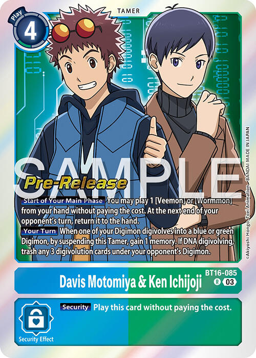 Davis Motomiya & Ken Ichijoji [BT16-085] [Beginning Observer Pre-Release Promos] | Amazing Games TCG