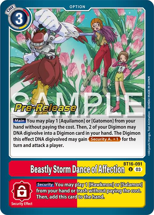 Beastly Storm Dance of Affection [BT16-091] [Beginning Observer Pre-Release Promos] | Amazing Games TCG