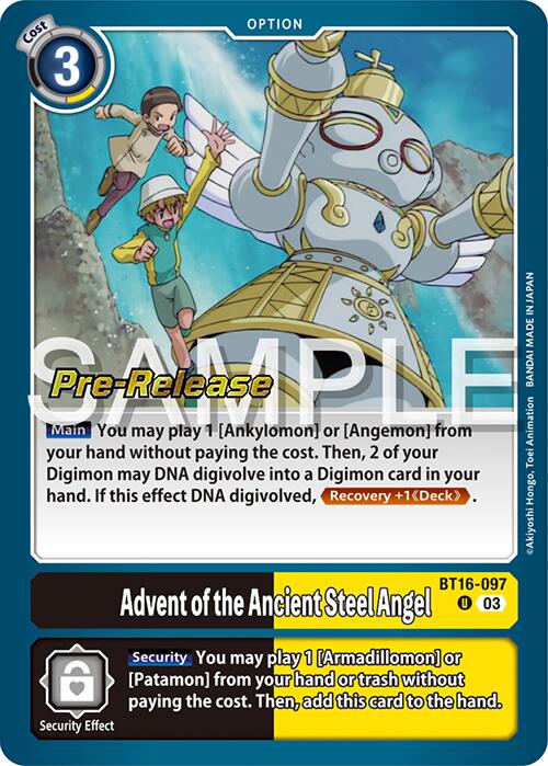 Advent of the Ancient Steel Angel [BT16-097] [Beginning Observer Pre-Release Promos] | Amazing Games TCG