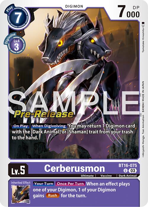 Cerberusmon [BT16-075] [Beginning Observer Pre-Release Promos] | Amazing Games TCG