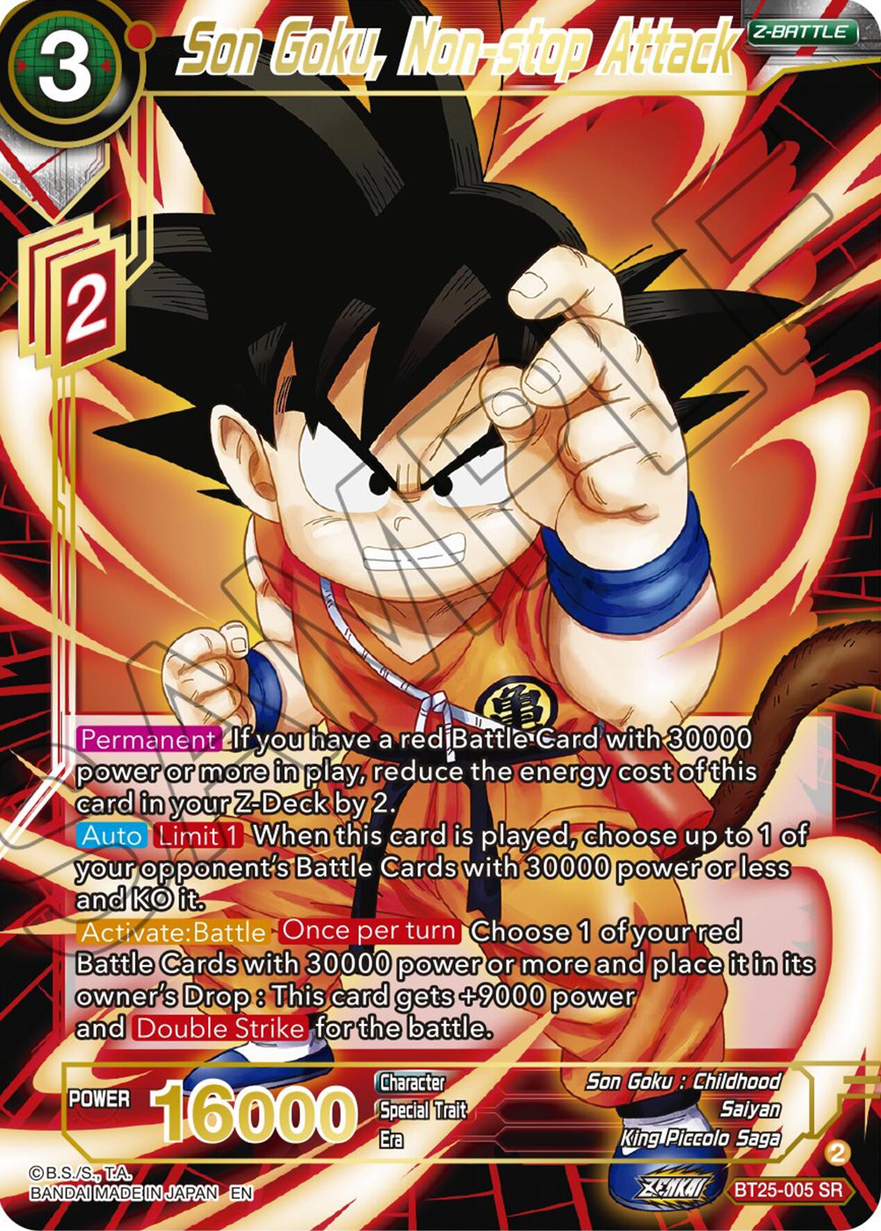 Son Goku, Non-stop Attack (BT25-005) [Legend of the Dragon Balls] | Amazing Games TCG