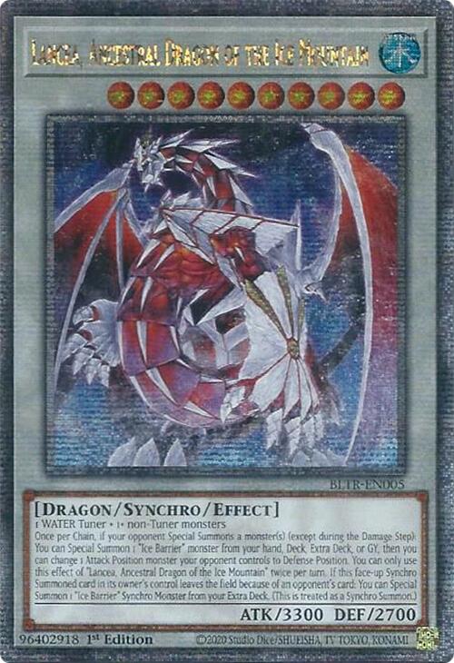 Lancea, Ancestral Dragon of the Ice Mountain (Quarter Century Secret Rare) [BLTR-EN005] Quarter Century Secret Rare | Amazing Games TCG