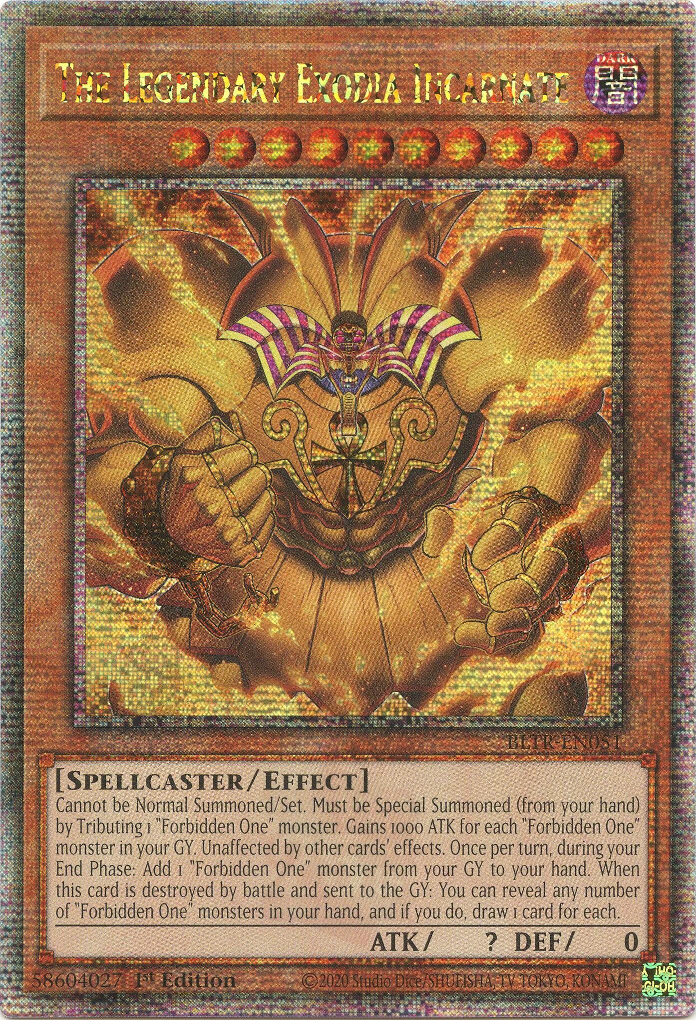 The Legendary Exodia Incarnate (Quarter Century Secret Rare) [BLTR-EN051] Quarter Century Secret Rare | Amazing Games TCG