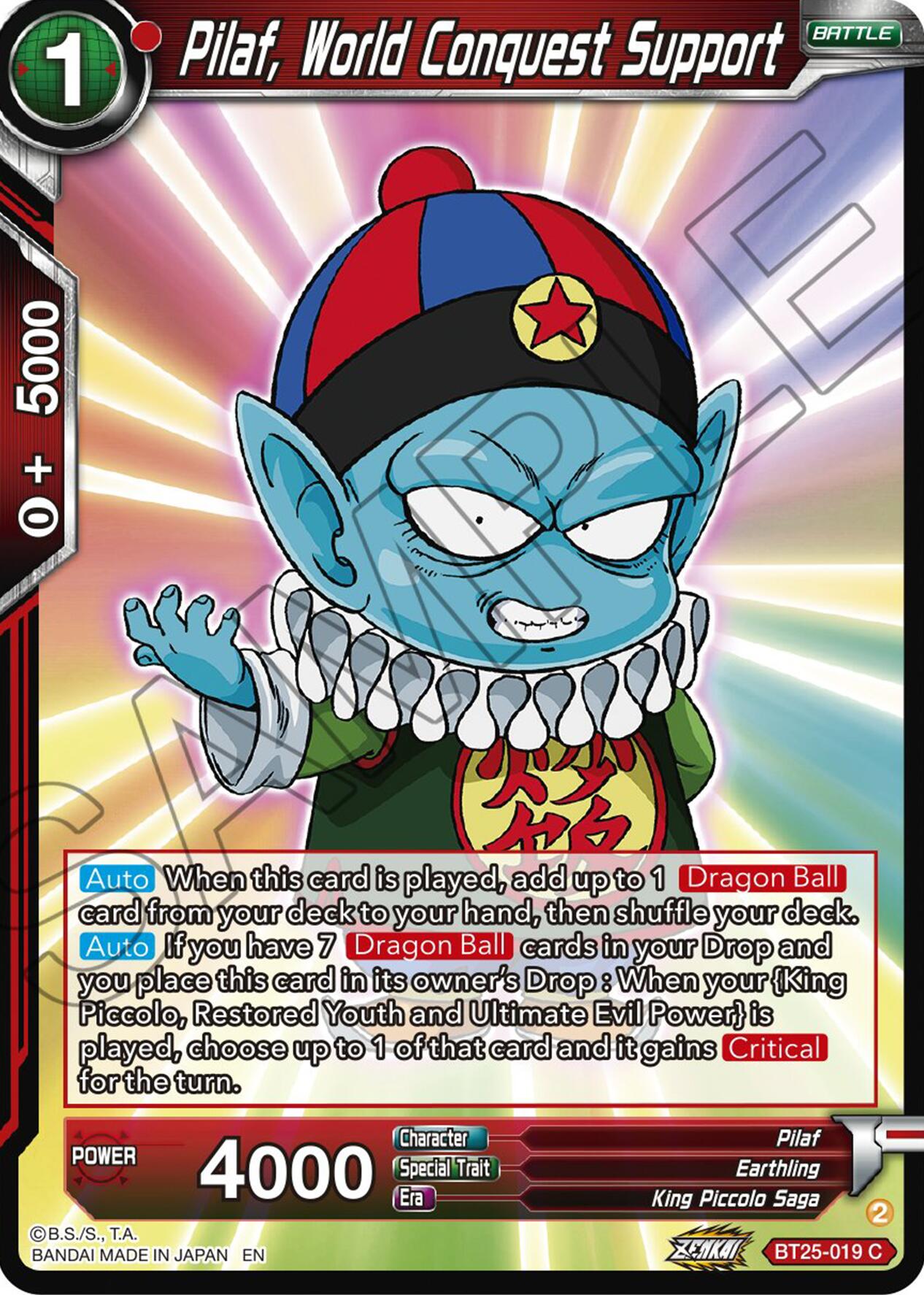 Pilaf, World Conquest Support (BT25-019) [Legend of the Dragon Balls] | Amazing Games TCG