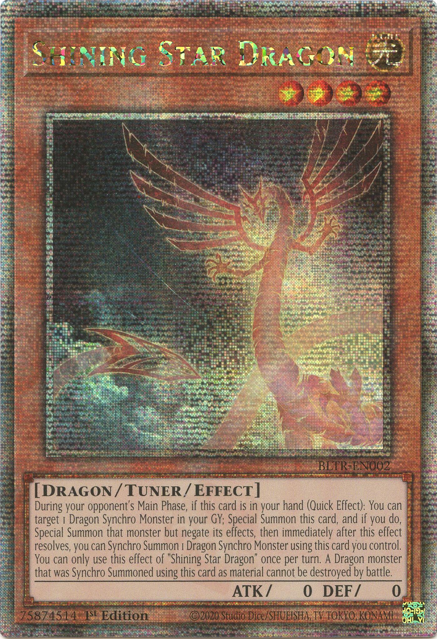 Shining Star Dragon (Quarter Century Secret Rare) [BLTR-EN002] Quarter Century Secret Rare | Amazing Games TCG