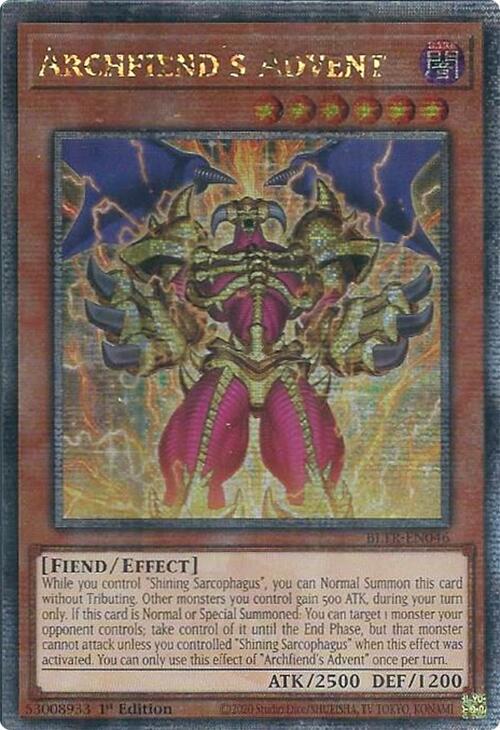 Archfiend's Advent (Quarter Century Secret Rare) [BLTR-EN046] Quarter Century Secret Rare | Amazing Games TCG