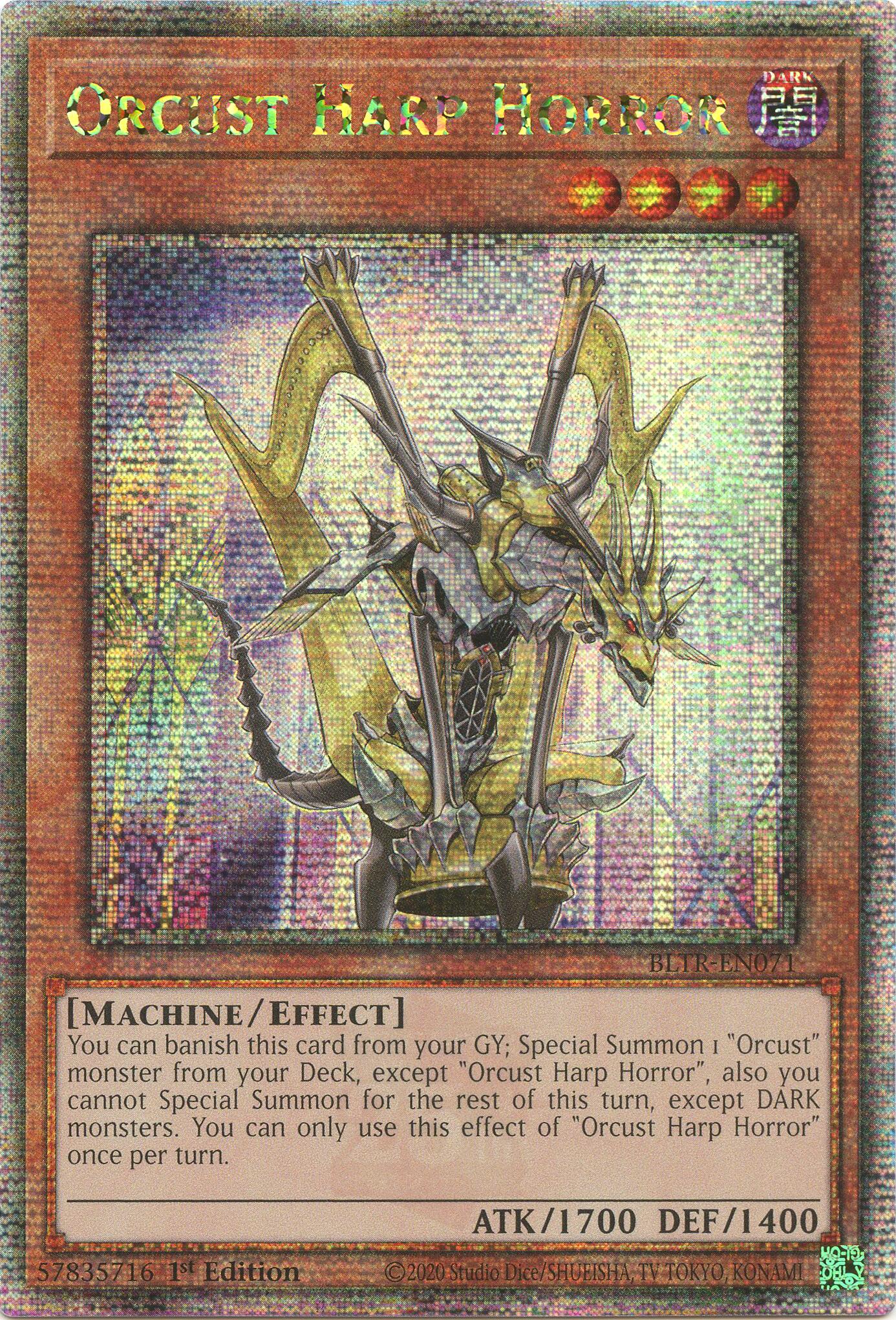 Orcust Harp Horror (Quarter Century Secret Rare) [BLTR-EN071] Quarter Century Secret Rare | Amazing Games TCG