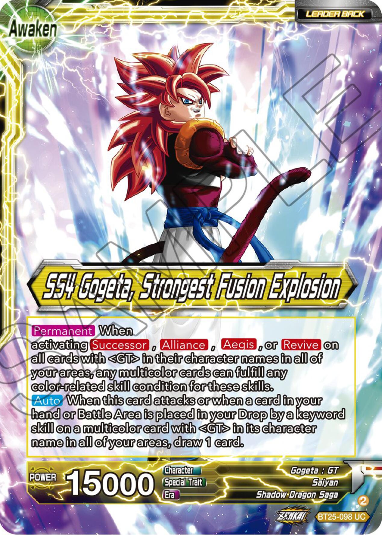 SS4 Son Goku & SS4 Vegeta // SS4 Gogeta, Strongest Fusion Explosion (BT25-098 UC) [Legend of the Dragon Balls] | Amazing Games TCG