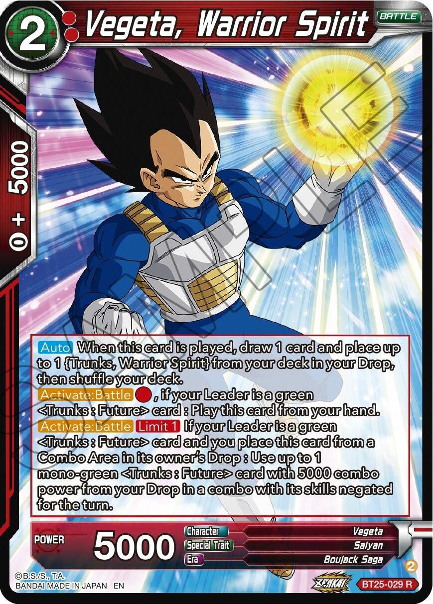 Vegeta, Warrior Spirit (BT25-029) [Legend of the Dragon Balls] | Amazing Games TCG