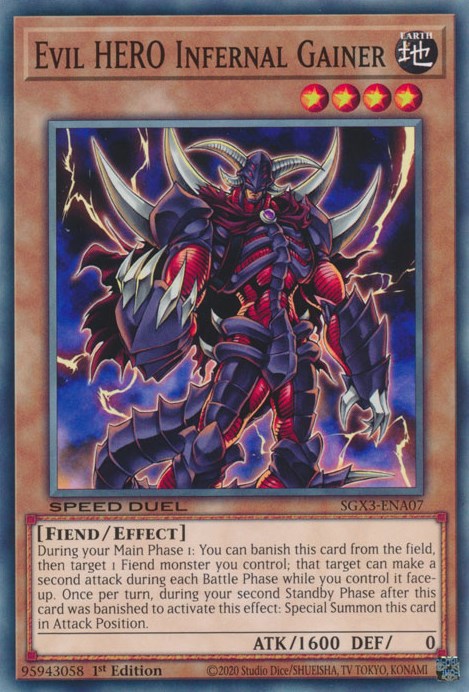 Evil HERO Infernal Gainer [SGX3-ENA07] Common | Amazing Games TCG